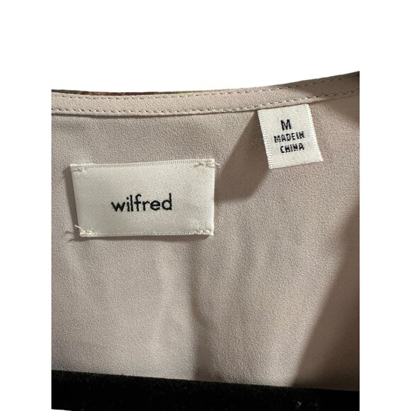 ✌️ 2/$40 ✌️ Artizia Wilfred Floral Green & Plum Plunging Neck Blouse sz M - Picture 4 of 8